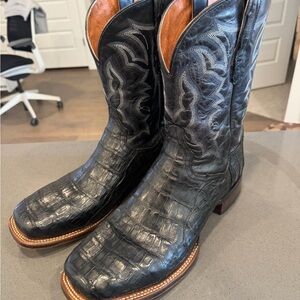Black Leather Cowboy Boots
